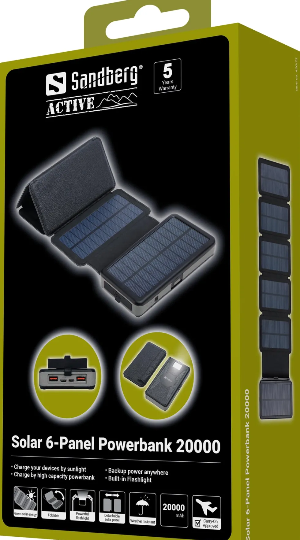 Sandberg Solar 6-Panel Powerbank 20000
