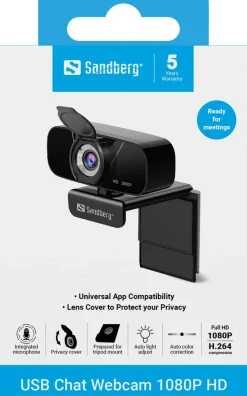 Sandberg USB Chat Webcam 1080P HD
