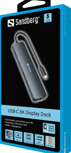 Sandberg USB-C 8K Display Dock