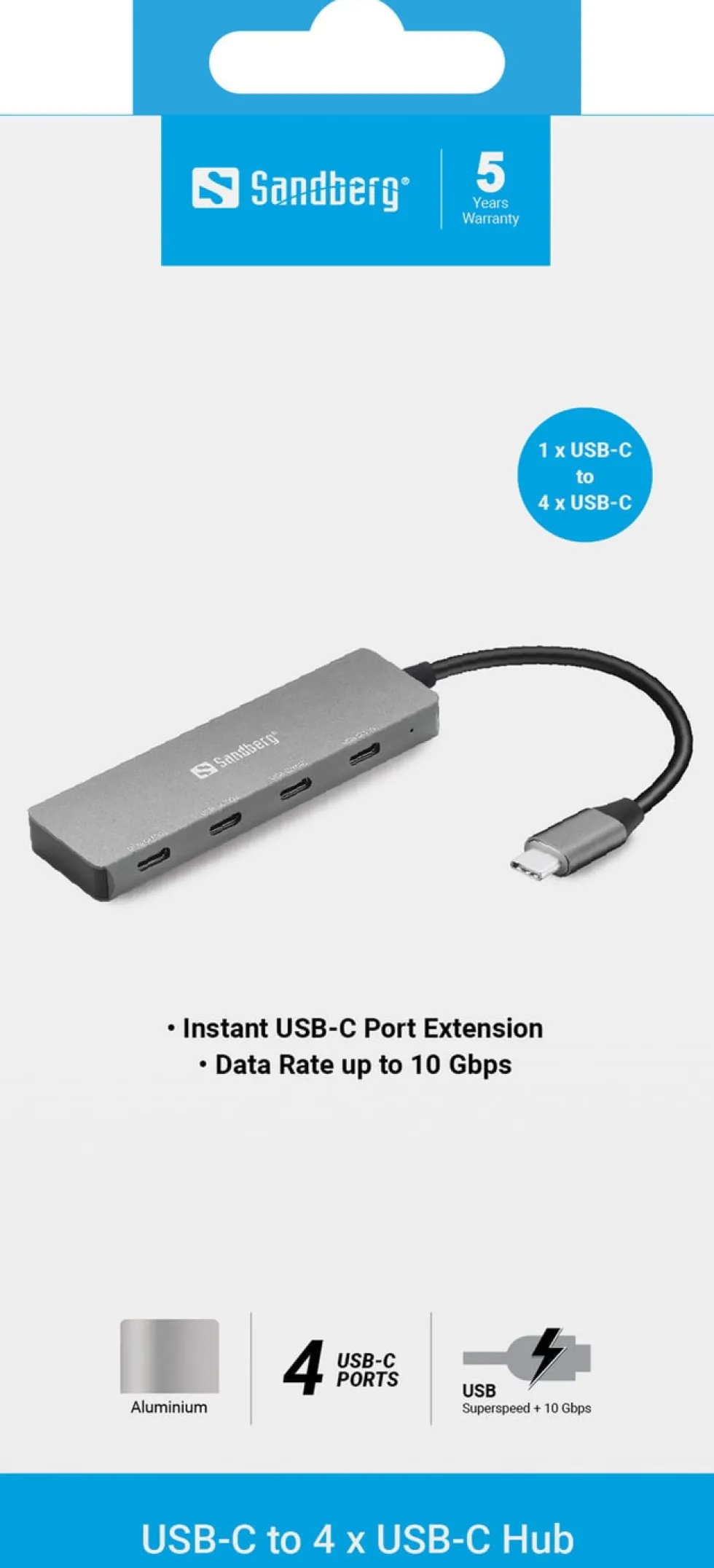 Sandberg USB-C to 4 x USB-C Hub
