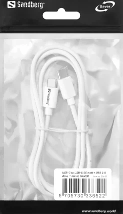 Sandberg USB-C > USB-C 65W 1M SAVER