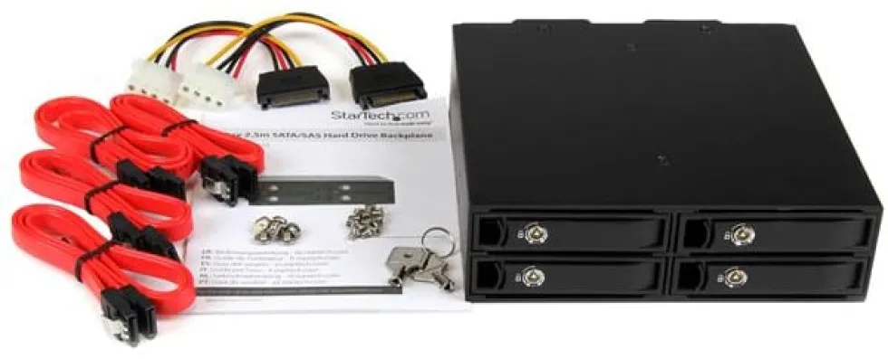StarTech.com Flyttbart bakpanelställ med 4 fack för 2,5"