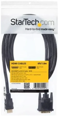 StarTech.com 6ft (1.8m) HDMI to DVI Cable, DVI-D to HDMI Display