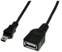 StarTech.com 1 ft Mini USB 2.0 Cable - USB A to Mini B F/M - USB