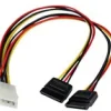 StarTech.com 12in LP4 to 2x SATA Power Y Cable Adapter - Molex