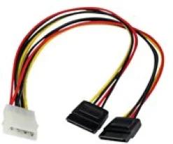 StarTech.com 12in LP4 to 2x SATA Power Y Cable Adapter - Molex