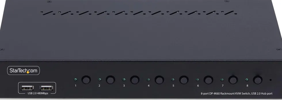 StarTech.com 8-Port DisplayPort KVM Switch w/1U Rack Mount Kit,