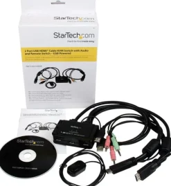 StarTech.com 2 Port USB HDMI Cable KVM Switch with Audio and