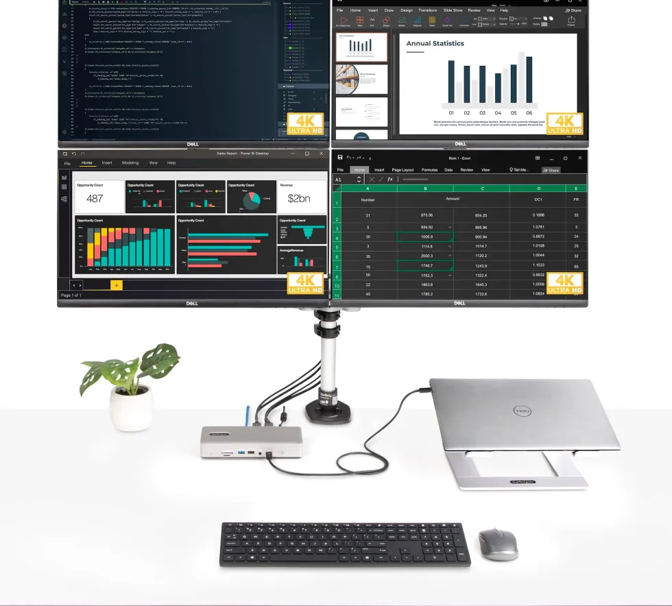 StarTech.com Thunderbolt 4 Multi-Display Docking Station,
