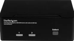 Startech DisplayPort KVM-switch med 2 portar för dubbla skärmar