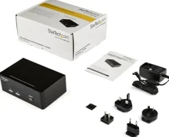 Startech DisplayPort KVM-switch med 2 portar för dubbla skärmar