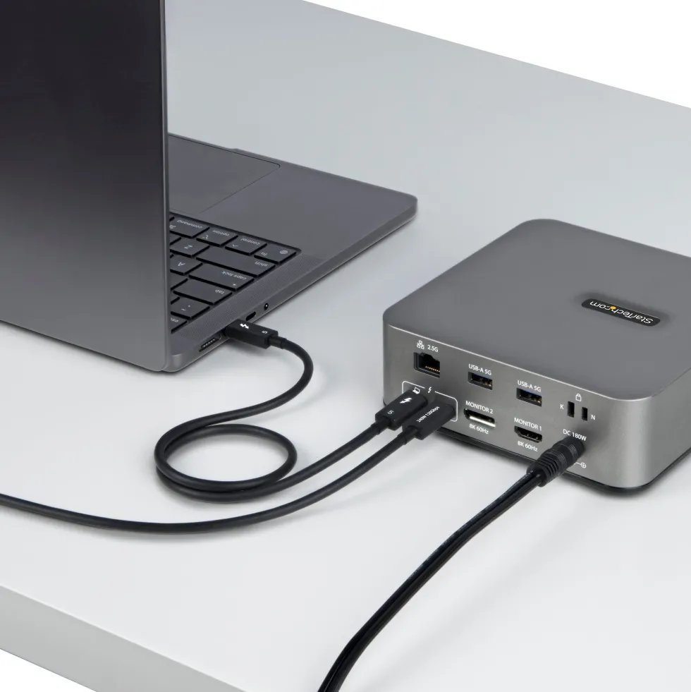StarTech 2.6ft (80cm) Thunderbolt 5 Cable, 80Gbps/120Gbps,