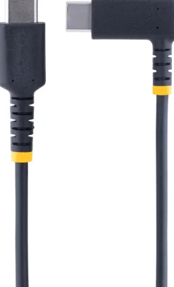 StarTech 6ft (2m) USB C Charging Cable Right Angle, 60W PD 3A,