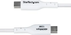 StarTech 3ft (1m) White USB-A to USB-C Charging Cable/Cord, M/M