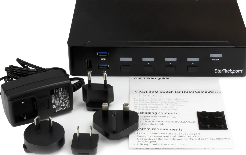 Startech HDMI KVM-switch med 4 portar - USB 3.0 - 1080p