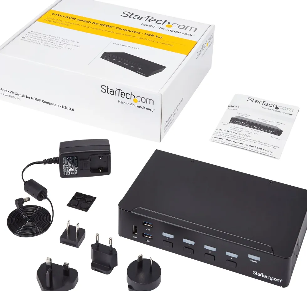Startech HDMI KVM-switch med 4 portar - USB 3.0 - 1080p