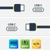 StarTech 2 m USB-C-kabel -&nbsp,svart&nbsp, - USB-kabel - USB-C