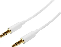 Startech 1m White Slim 3.5mm Stereo Audio Cable - 3.5mm Audio