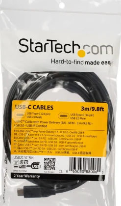 StarTech USB C To USB C Cable - 10 ft / 3m - USB-IF Certified