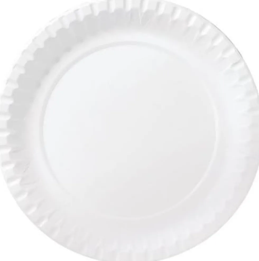 Tallrik papp DUNI 18cm flat vit (100)