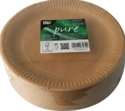 Tallrik PURE papper Ø230mm brun 100/fp