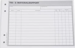 Tid-Materialrapport A5 Liggande utan kopia, 50 blad, 10st