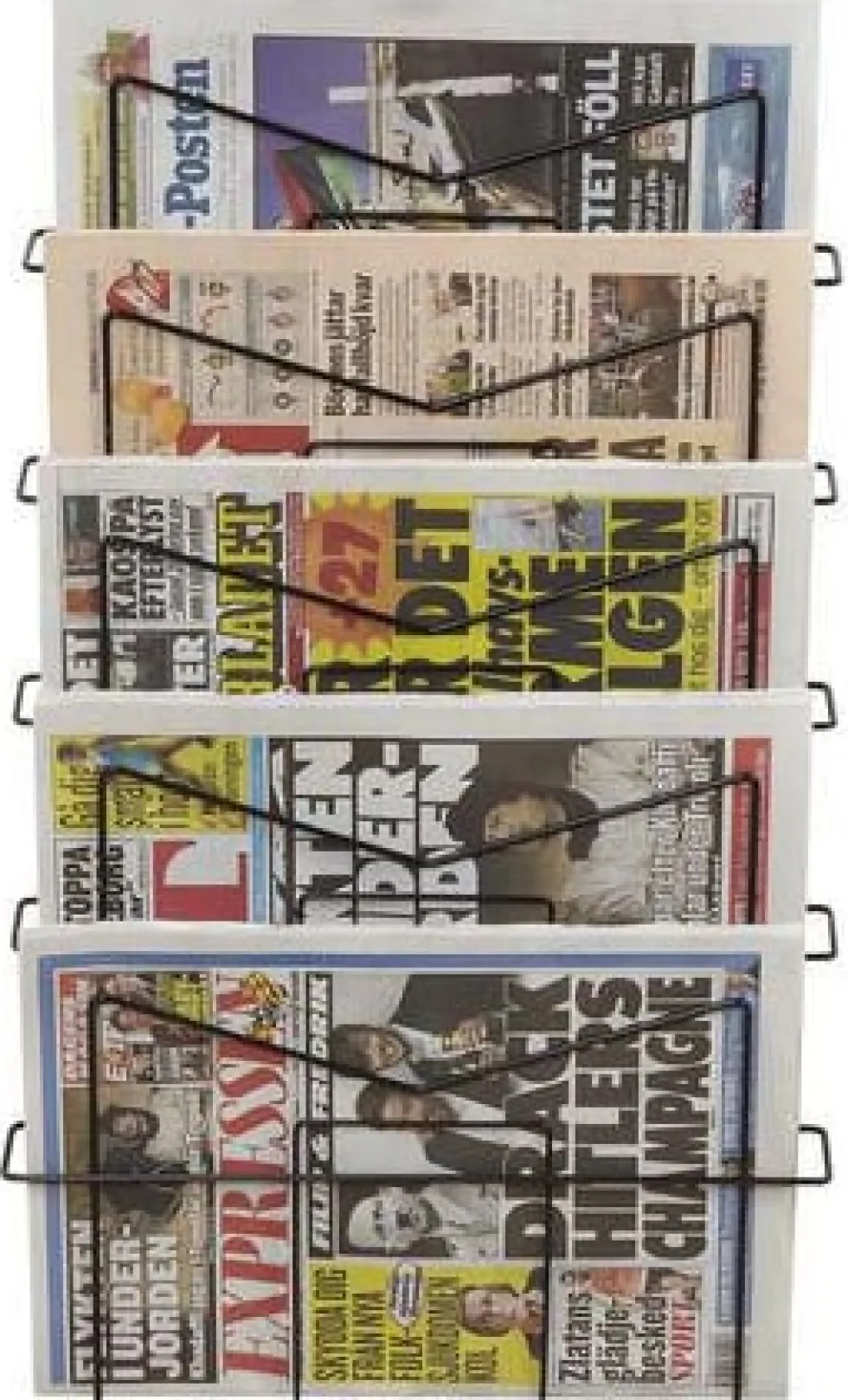 Tidningsställ 5-fack svart