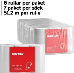 Toalettpapper KATRIN Basic 360, 2-lag, 50m, 42rl/fp