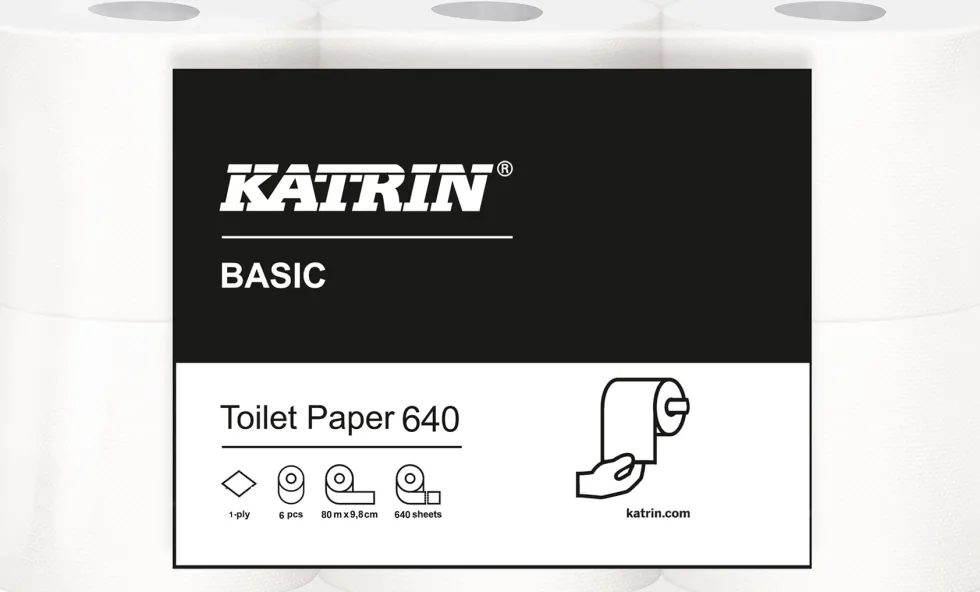 Toalettpapper KATRIN 640, 1-lag, 80m, 42 rl/fp