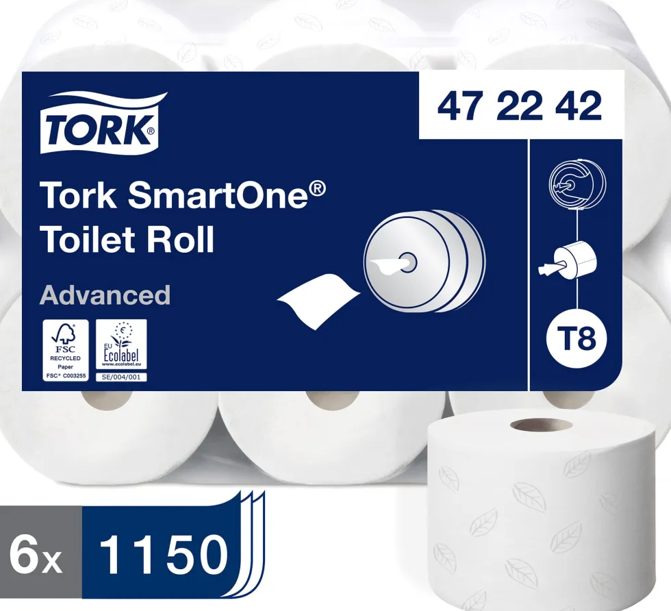 Toalettpapper TORK Smartone Advanced T8, 2-lag, 207m, 6/fp
