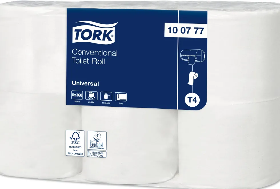 Toalettpapper TORK Uni T4 2-lag 6/fp