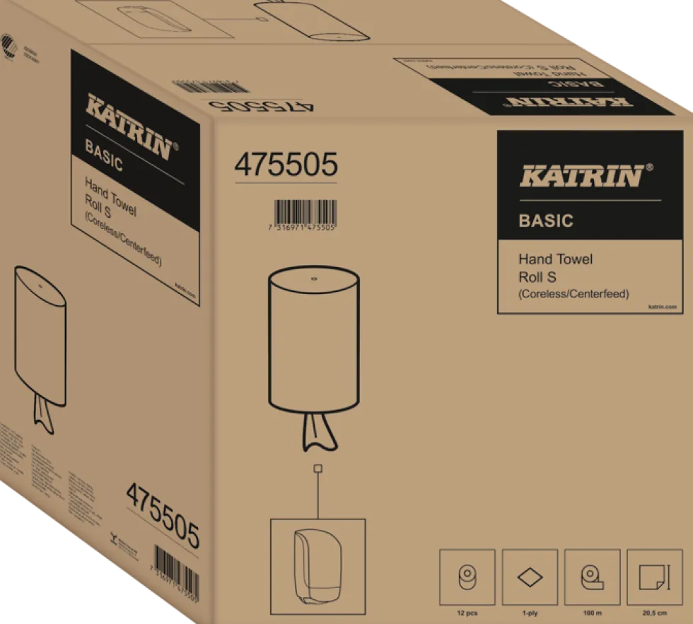 Torkrulle KATRIN Basic S1,1-lag, Ø13cm, 100m/rl, 12rl/FP