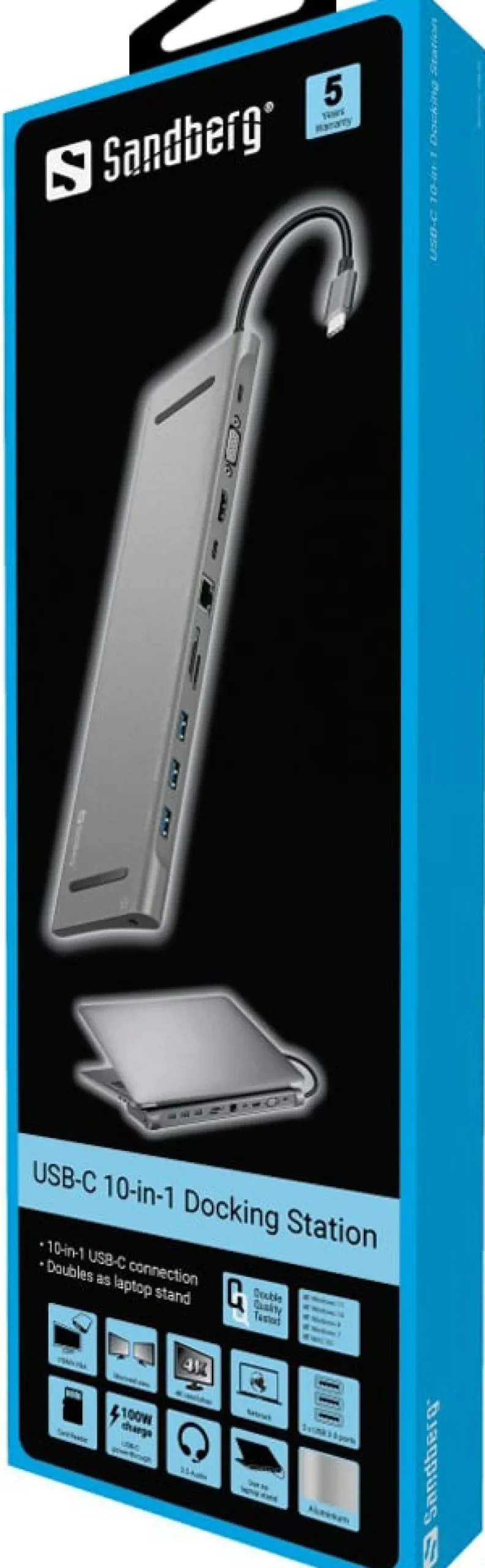 USB-C 10-in-1 Docking Station, Alu