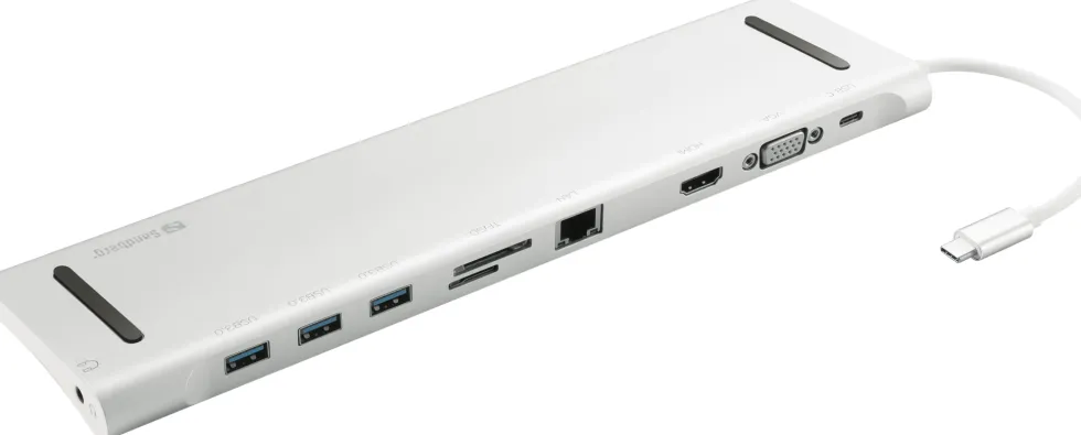 USB-C 10-in-1 Docking Station, Alu