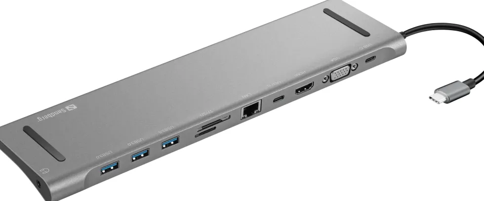 USB-C 10-in-1 Docking Station, Alu