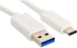 USB-C to USB-A 3.0 Cable, White (1m)