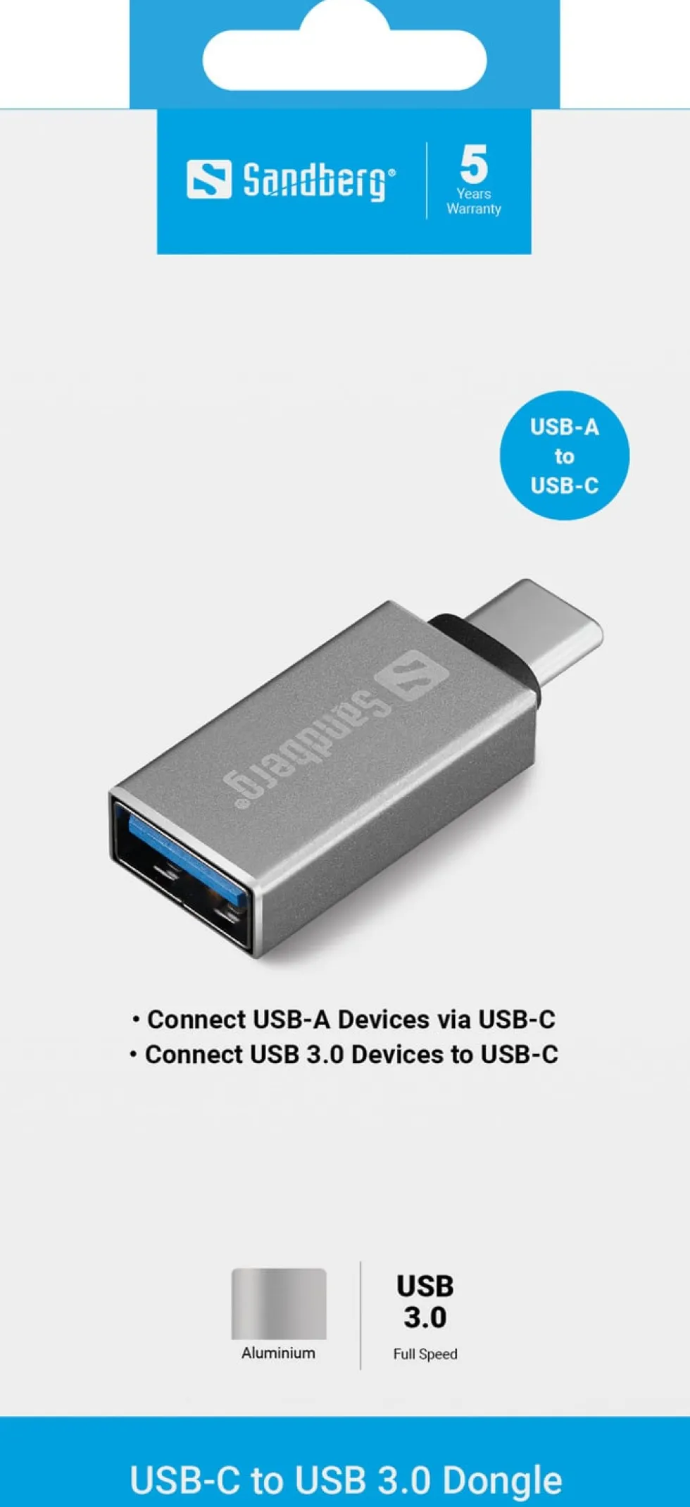 USB-C to USB 3.0 Dongle, Silver