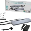 USB-C triple dock 2xDP HDMI 4xUSB-A 1xUSB-C GLAN 100W PD SD