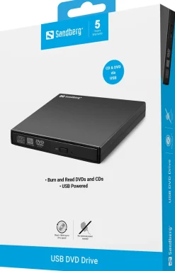 USB Mini DVD Burner, Black