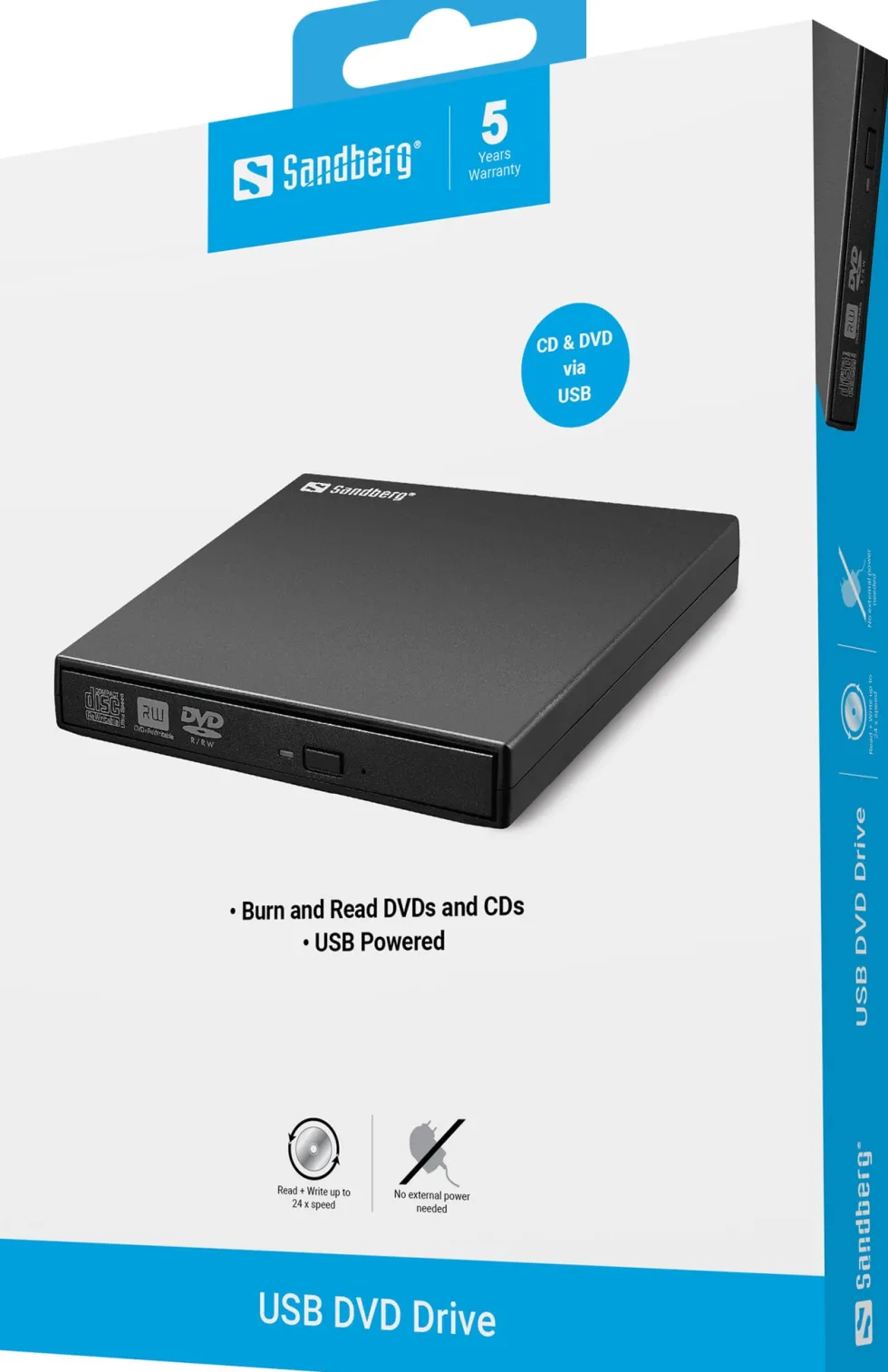 USB Mini DVD Burner, Black