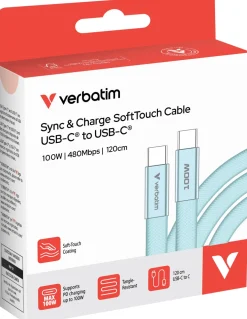 VERBATIM SoftTouch USB-C to C cable 100W 120 cm - Blue