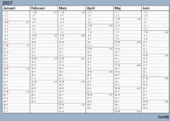 Väggkalender Väggblad A4 26/27
