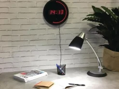 Väggur ALBA LED Ø30cm svart/röd