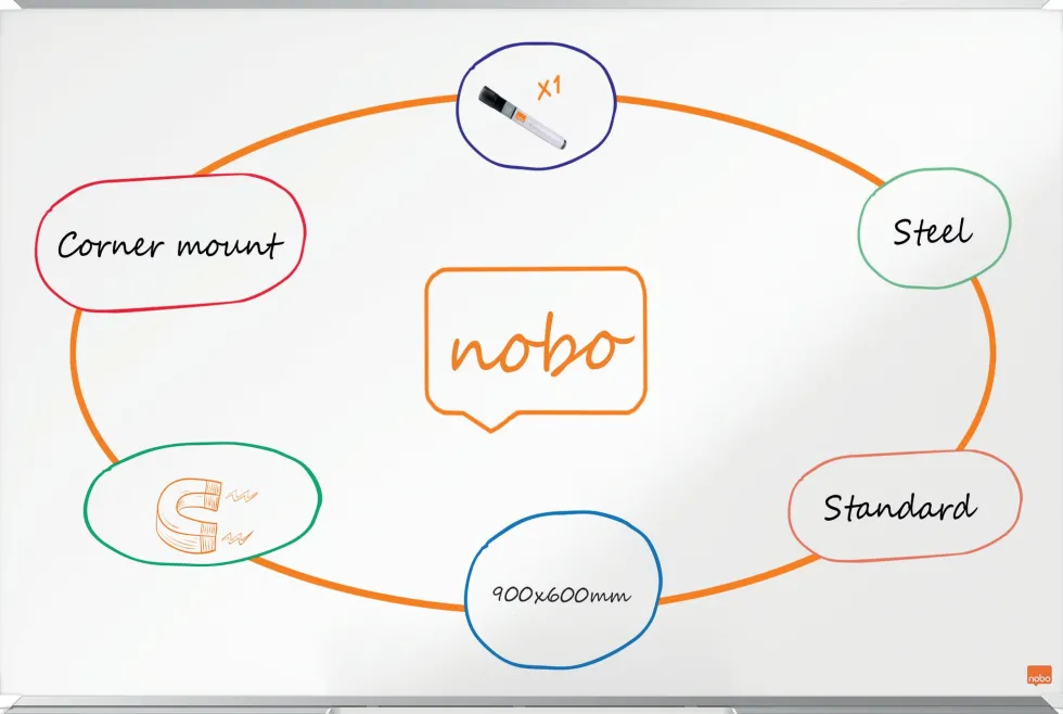 Whiteboard NOBO premium stål 90x60cm