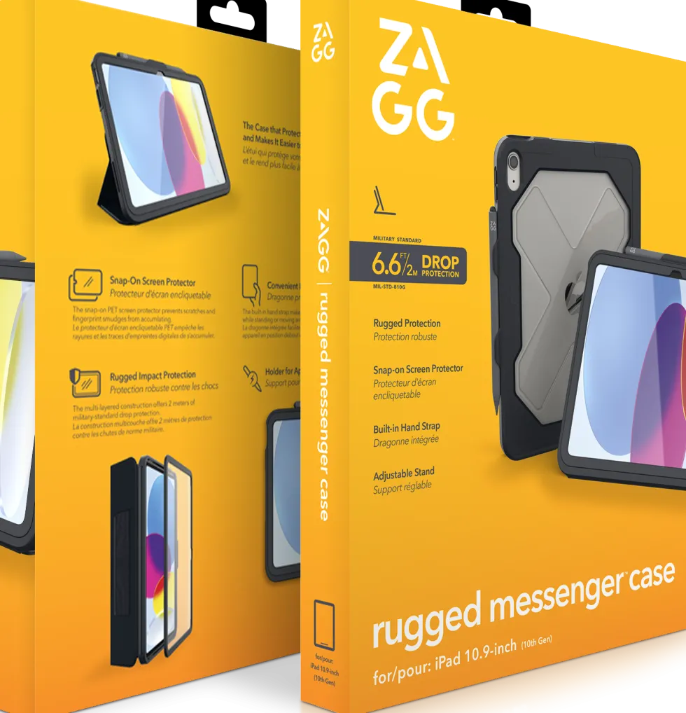 ZAGG Rugged Messenger - Skyddsfodral för surfplatta - robust